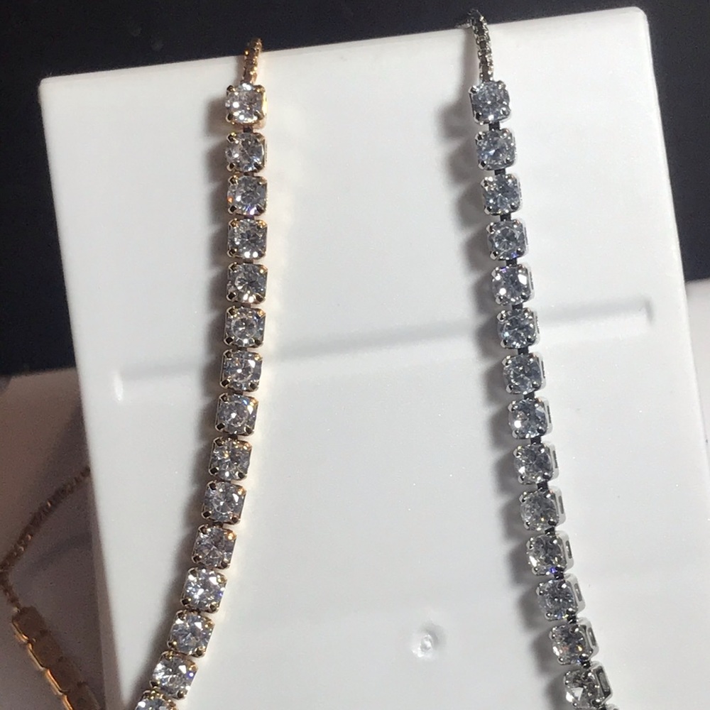New Swarovski Tennis Slider Bracelets, silver or gold - Picture 2 of 4